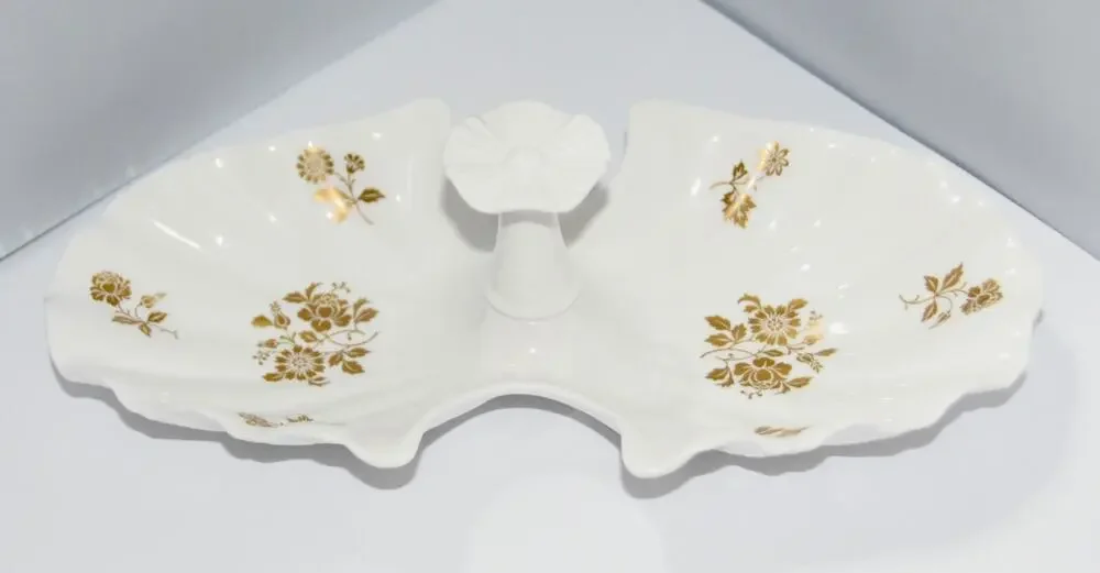 SPODE England Porcelain Bone China Double Shell Relish/Oyster/Trinket Dish